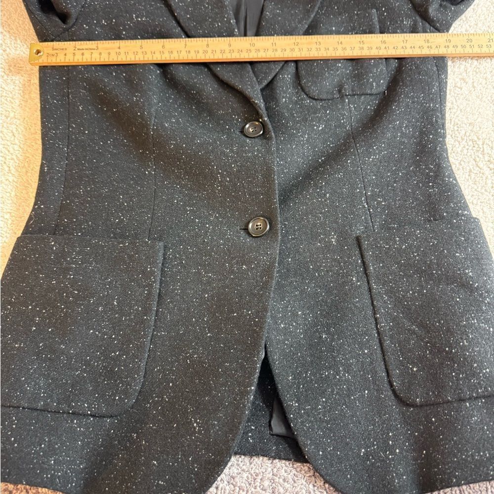 Talbots Blazer Womens Sz 6 Wool silk Blend Black Speckled Donegal‎ jacket Preppy - Picture 7 of 11